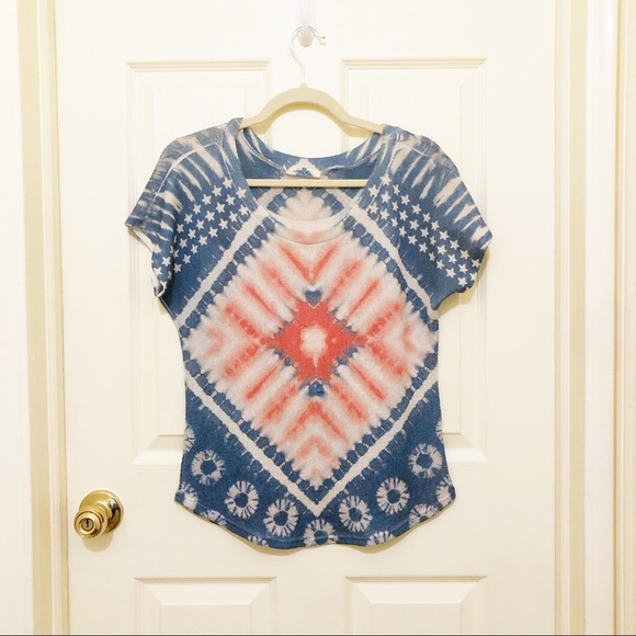 gaze Tops - Gaze USA Patriotic Tie Dye Knit Top